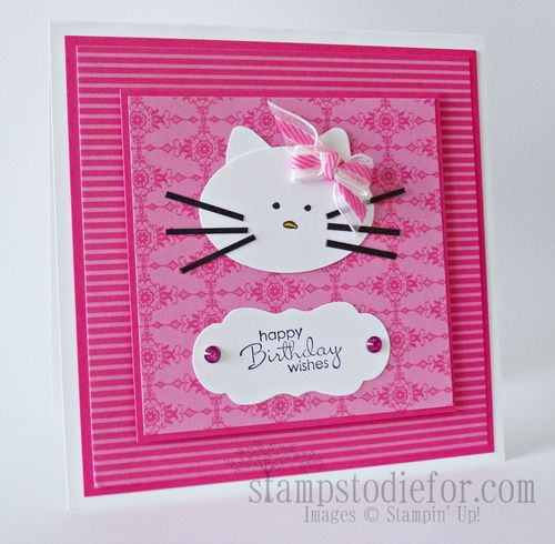 Hello Kitty with Stampin up punches and paper