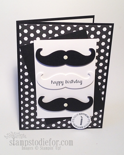 Mustache framelit birthday card
