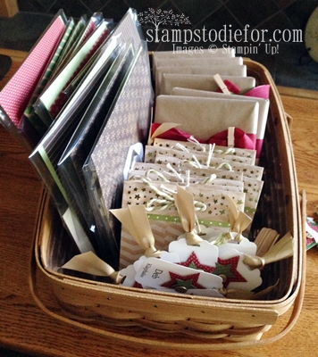 Basket of stamping goodies