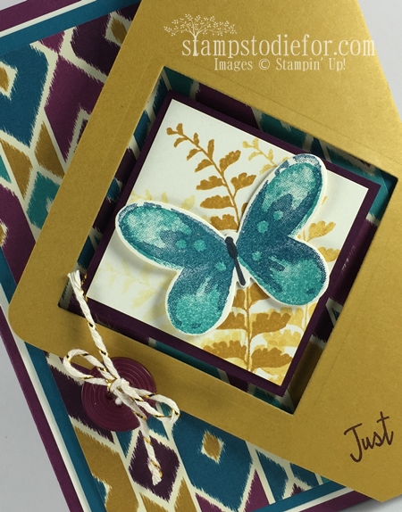 Watercolor wings and butterflies framelits and a fancy fold #stampinup #fancy Fold www.stampstodiefor.com