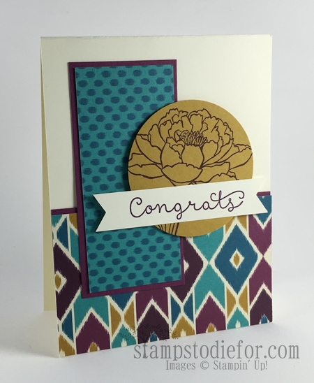 Cottage Greetings Congrats Card & Bohemian Paper www.stampstodiefor.com