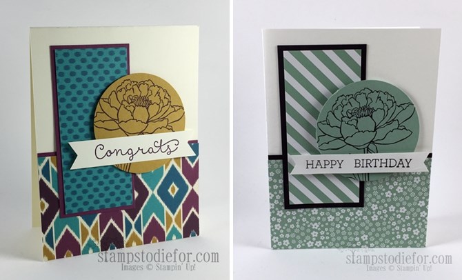 Cottage Greetings Congrats Card & Bohemian Paper www.stampstodiefor-horz