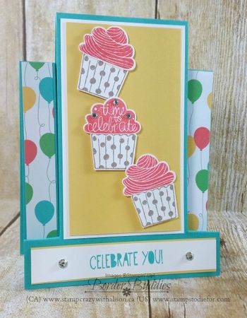 Cupcake Party Stamp Set Step Card1 www.stampcrazywithalison.ca