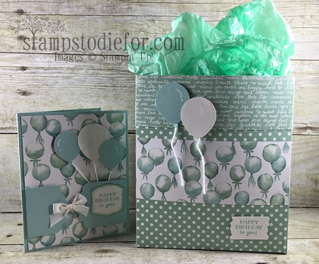 Balloon Celebration stamp set and  Birthday Bouquet Paper Gift Bag #stampinup www.stampstodiefor.com