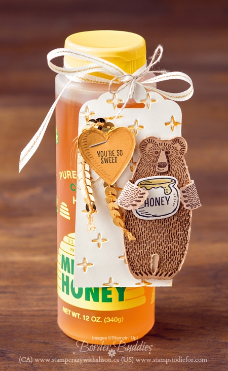 Bear Hugs Stamp Set and Coordinating Framelits Gift of Honey #stampinup
