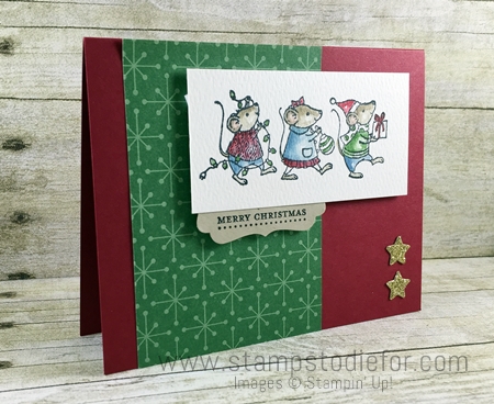 Stampin Up Merry Mice Stamp Set Merry Christmas Card www.stampstodiefor.com