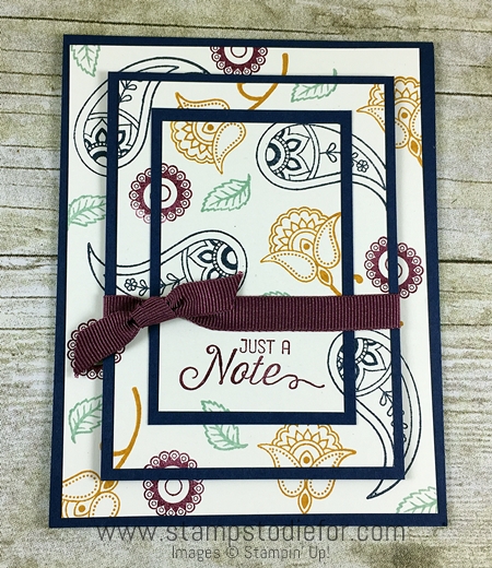 Triple Time stamping technique using Paisleys & Posies stamp set by Stampin' Up! www.stampstodiefor.com