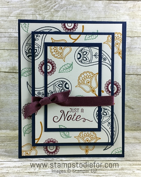 Triple Time stamping technique using Paisleys & Posies stamp set by Stampin' Up! www.stampstodiefor.com 2