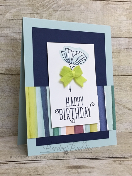 Oh So Eclectic stamp set by Stampin' Up! www.stampstodiefor.com Border Buddy's PDF Free Tutorial Happy Birthday Card 2