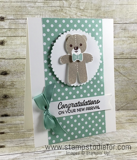 Cookie Cutter Christmas Stamp Set Baby Card - Teddy Bear - Stampin' Up!