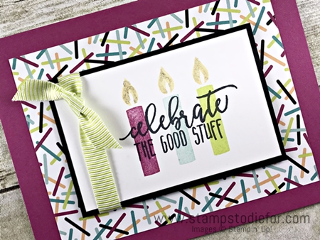 SS027 handstamped birthday card using Picture Perfect Birthday stamp set by Stampin Up 1
