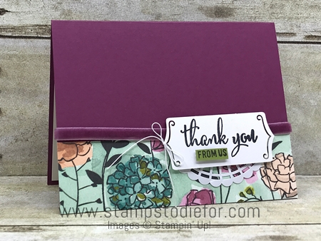One Sheet Wonder Thank You Card - paper piece B - Love What You Do Suite by Stampin Up