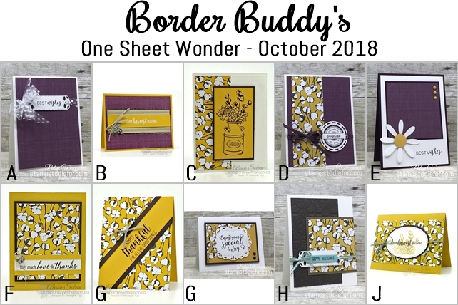 Country Lane One Sheet Wonder Border Buddy's October 2018