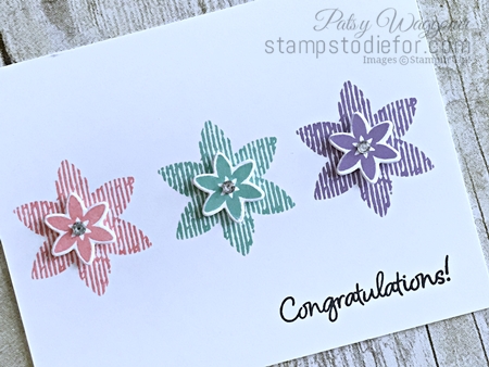 Happiness Surrounds Stamp Set & Snowflake Trinket Dies by Stampin' Up! Flowers in a Row tilt www.stampstodiefor.com