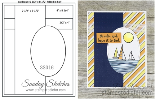 Sunday Sketches card sketch SS016 Lilypad Lake Stamp Set by Stampin' Up! www.stampstodiefor.com tile