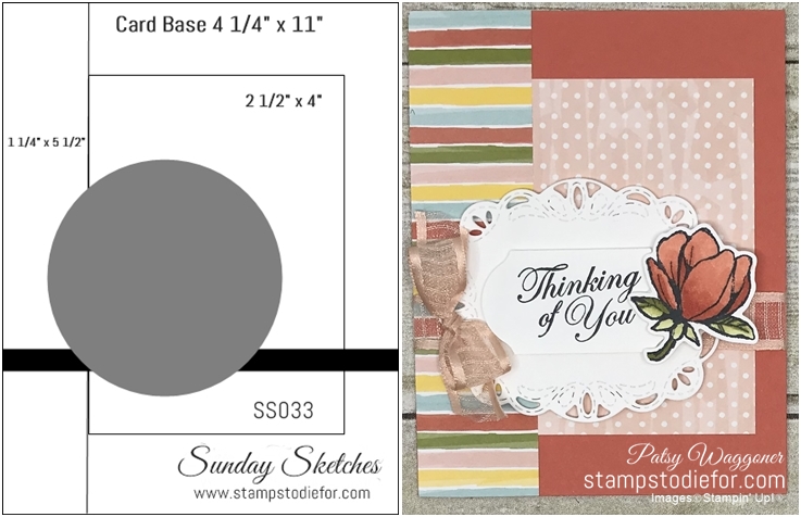 Sunday Sketches SS033 card template Good Morning Magnolia stamp set by Stampin' Up! tile