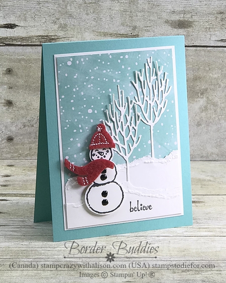Snowman Seasons Stamp Set by Stampin Up Card 1 wood