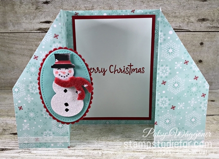 Double Gate Fold Card using Let it Snow Suite of Products by Stampin Up gate open