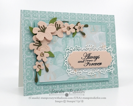 ALT Parisian Blossoms Suite Hand Stamped Card Forever Blossom Stamp Set  and Ornate Frames Alternative Card