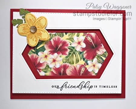 Sunday Card Sketch Tropical Oasis - Timeless Tropical Stamp Set by Stampin Up flat