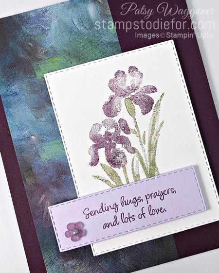 Sunday Card Sketch Inpiring Iris Stamp Set by Stampin Up blackberry bliss