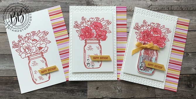 Jar of Flowers by Stampin' Up! step up cards