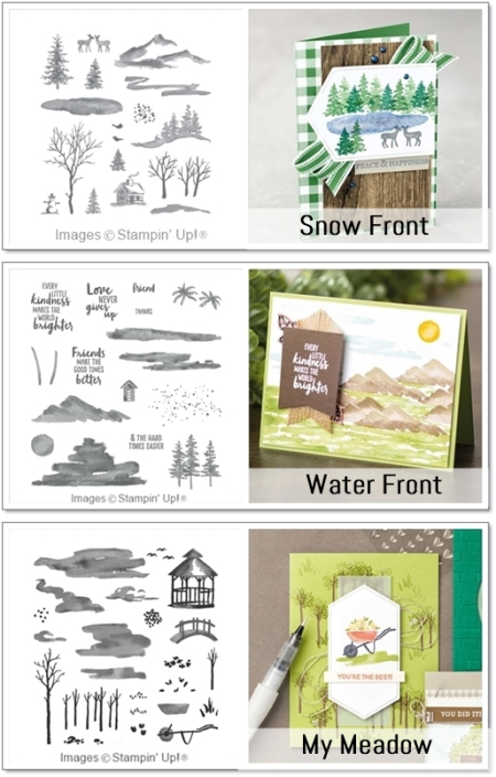 Snow Front - waterfront- my meadow stamp sets by Stampin' UP!