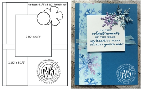 Sunday Sketches card sketches by Border Buddy's Alison Solven and Patsy Waggoner Snowflake Splendor Suite of products by Stampin' Up! horz
