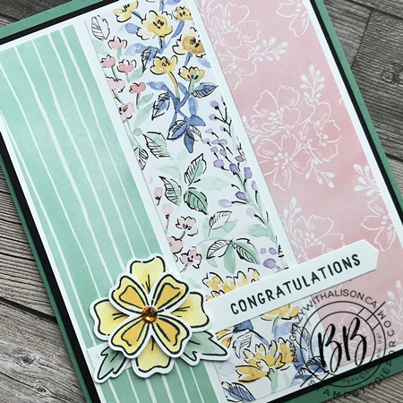 Sunday Sketch Card using the Flowers of Friendship stamp set Hand Penned Designer Paper and Flowers and Laves Punch and the Messages Dies by Stampin’ Up! (2)