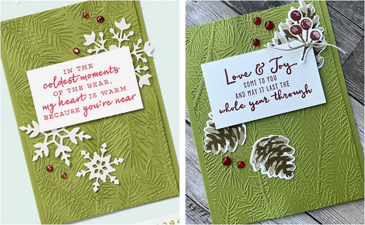 CASE Card using the Christmas Season stamp set and seasonal label dies with original card inspiration