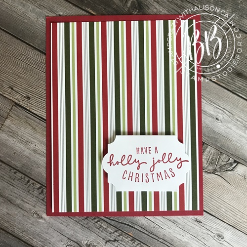 Image of Christmas Card Step 1 for stepped up cards using Stampin Up paper crafting products