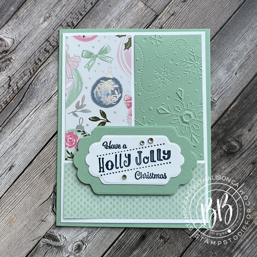 Christmas Card featuring the Holly Jolly Wishes by Stampin’ Up!® and the Whimsy and Wonder Paper