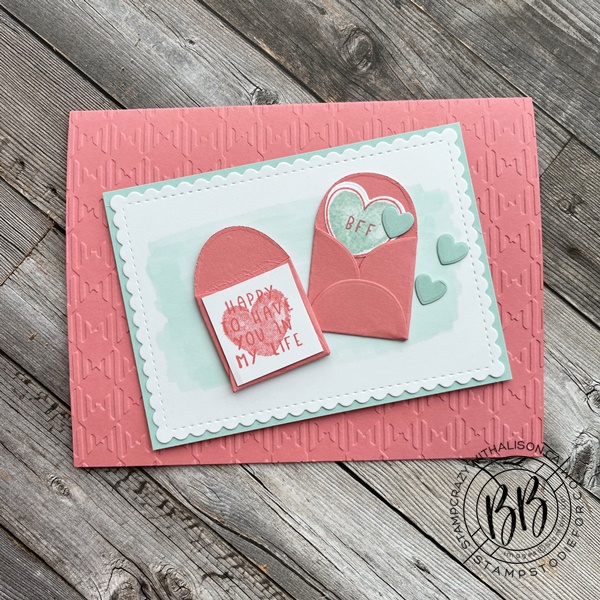 Card stamped with Sweet Conversations Stamp Set and Sweet Hearts Dies by Stampin Up in the Jan-June 2022 Mini Catalog