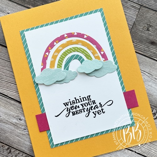 Brilliant Rainbow Dies and Sunshine and Rainbows Designer Series Paper by Stampin’ Up! 