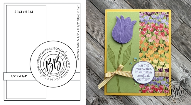 Sunday Sketches SS058 Card stamped with the Timeless Tulips Stamp Set and tulip builder punch by Stampin’ Up!