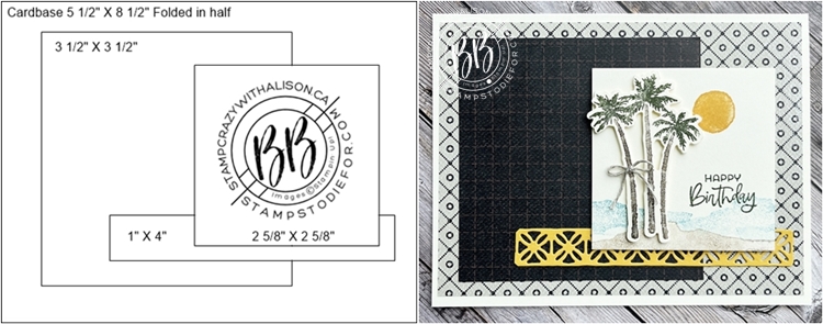 Sunday Sketch Card SS044 was stamped using the Paradise Palm Stamp Set by Stampin' Up!