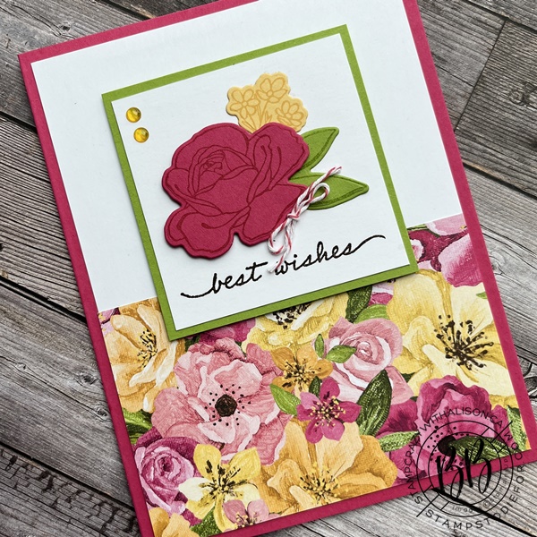 This card is one of the cards featured in our Free June Border Buddy PDF Tutorial Hues of Happiness