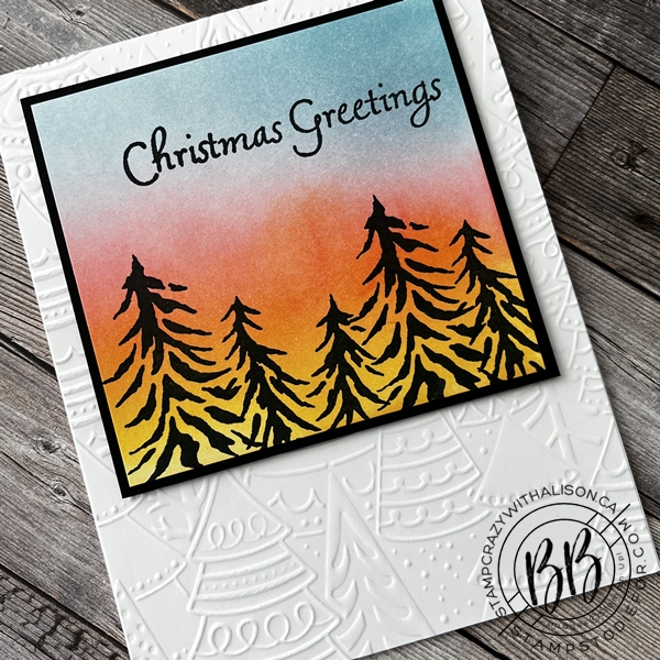 Trees for sale sunset card featured in the July 2022 Border Buddy Free PDF Tutorial