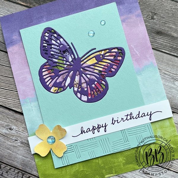Brilliant Wings Dies Card Sunday Sketch SS051 paired with the Hues of Happiness Designer Series Paper by Stampin’ UP!