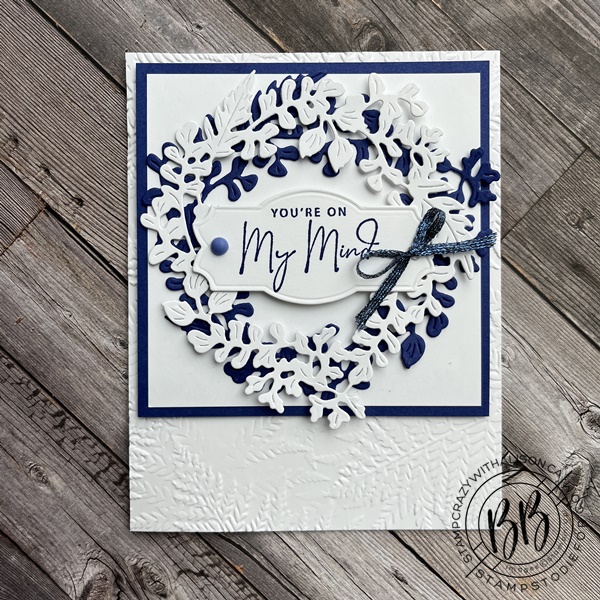 Nature’s Prints and Natural Die part of the Sun Prints Suite Collection from Stampin’ Up! were used to create this card