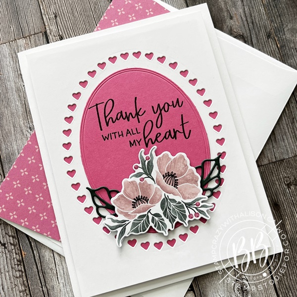 Border Buddy PDF Tutorial card using the framed Florets Stamp Set & Dies from the Fitting Florets Collection by Stampin’ Up