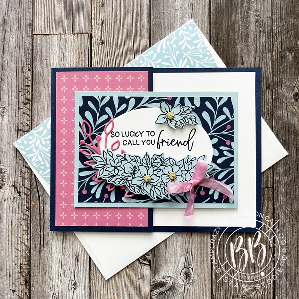 Card created using the Fitting Florets Designer Paper featured in this month’s Border Buddy PDF Tutorial